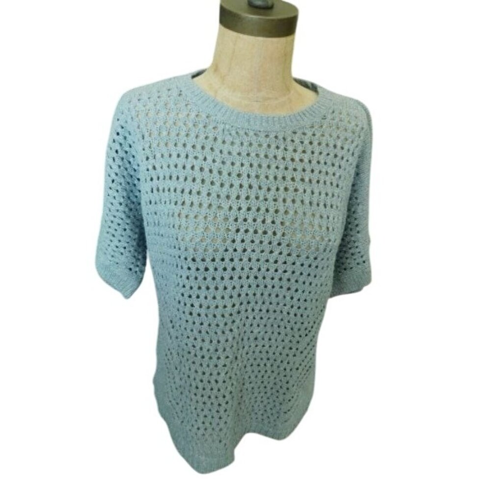 J. Jill Size XS Pure Jill Woven Oversized  Short Sleeve Knit Top  NWT $79